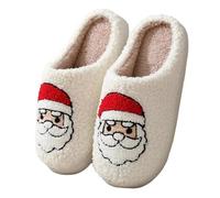 Zapatos de Algodón Pantuflas de invierno for mujer y hombre, sandalias interior cálidas suaves, regalo Navidad, forro polar Papá Noel for el hogar(Color 02,40-41)