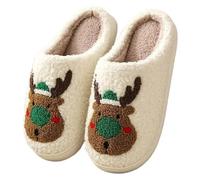 Zapatos de Algodón Pantuflas de invierno for mujer y hombre, sandalias interior cálidas suaves, regalo Navidad, forro polar Papá Noel for el hogar(Color 05,44-45)