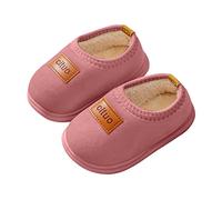 Zapatos de algodón para niñas y niñas, color sólido, suela suave, cálidos, para interiores, sin algodón, zapatos de natación para niños, Pink, 26 EU