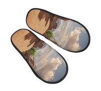 Zapatos De Algodón Pueblo De Vaqueros Del Viejo Oeste Suaves Plush Shoes Retro Slippers Para Otoño Invierno Unisex M