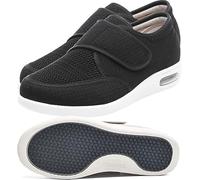 Zapatos de Ancho Ancho para Mujer Zapatillas Ligeras para Caminar Ligeras Transpirables con Cierre Ajustable Parte Inferior Antideslizante para diabéticos Ancianos pies hinchados
