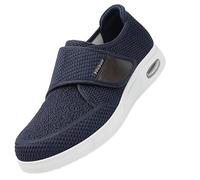 Zapatos de Ancianos para Diabetes,Zapatillas Ortopédica para ensanchar Ajustable Zapatillas diabéticas para Hombre,Blue,43