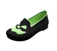 Zapatos de bailarina para mujer, cómodos, planos, zapatos de moda para mujer, con estampado de Halloween, transpirables, ligeros, clásicos, informales, bailarinas para mujer, color beige, Negro , 36