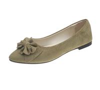 Zapatos de bailarina para mujer, verano y otoño, ligeros, de ante con puntos, boca baja, suave, con arco único, para citas, tallas grandes, zapatos planos, Jn, 43 EU