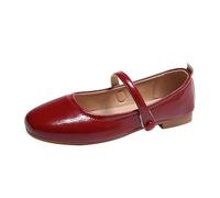 Zapatos de bailarinas Mary Jane para mujer, cómodos, suaves, planos, zapatos de boda, zapatos elegantes, zapatos de novia, bailarinas, zapatos de ballet, zapatos de fiesta, talla 36-40, rojo, 37 EU