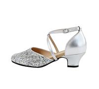 Zapatos de Baile con Suela Blanda y Tacones Altos, Flexibles, para salón de Baile, Tango y práctica, Mujer.