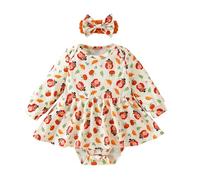 Zapatos de baile de guardia, vestido de Acción de Gracias con pequeño estampado de pavo y diadema, conjunto de dos piezas, body para bebé, color negro, manga larga, Blanco, 6-9 meses