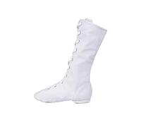 Zapatos de baile de jazz para mujer, botas de baile para mujer, tacón bajo, zapatos de ballet con cordones, botas planas hasta la rodilla con suela antideslizante, calzado de práctica de baile para