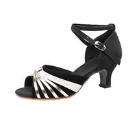 Zapatos de baile de las mujeres del extremo abierto latina tango vals fiesta social salsa bachata salsa sandalias de baile para las mujeres tacón alto rhinestone moderno para nacional marca, d, 42 EU