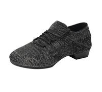 Zapatos de baile de las mujeres del extremo abierto latino tango vals fiesta social salsa entrenamiento sandalias de baile para las mujeres tacón pequeño Rhinestone moderno para latín, Negro , 38 EU
