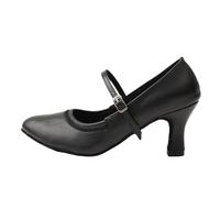 Zapatos de Baile for Mujer, Zapatos Modernos Cuero, Tacones Altos for, Suela Suave, Tango Latino y Vals para Mujer(Black-7cm,40)