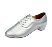 Zapatos de baile latino con cordones para hombre de un solo color para bailar modernos zapatos de baile latino 461/2, plata, 41 EU