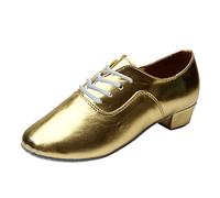 Zapatos de baile latino con cordones para hombre de un solo color para bailar modernos zapatos de baile latino 461/2, dorado, 45 EU