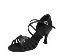 Zapatos de Baile Latino for Mujer, Zapatos salón for, Tacones Altos, Salsa Tango for Interior para Mujer(Black,7.5CM_41)