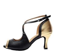 Zapatos de Baile Latino for Mujer, Zapatos Tango y Salsa for niñas, Sandalias tacón Alto, for para Women(Gold,8.5CM_38)