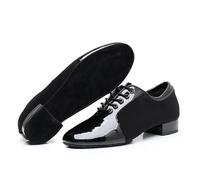 Zapatos de baile latino para hombre, zapatos de baile modernos, tacones de 2,5 cm, tela Oxford, zapatos latinos, transpirables, suaves, zapatos de baile social (suela de gamuza completa, 44)