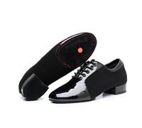 Zapatos de baile latino para hombre, zapatos de baile modernos, tacones de 2,5 cm, tela Oxford, zapatos latinos, transpirables, suaves, para baile social, Suela de gamuza de dos puntos, 44