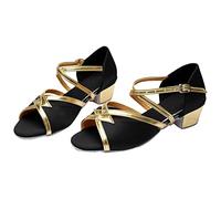 Zapatos de baile latino para niñas, talla 10, sandalias de tacón bajo brillantes, sandalias con correas cruzadas, sandalias elegantes de punta abierta, sandalias de cuero liso, zapatos de fiesta