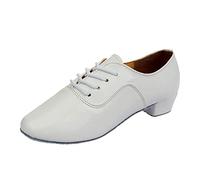 Zapatos de baile para hombre, ligeros, dorados, elegantes, impermeables, antideslizantes, modernos, de noche, latinos, salsa, tango, modernos, con cordones, 39-43 eus, Blanco, 41 EU