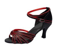 Zapatos de baile para mujer latino de satén profesional salsa bailar estándar zapatos de baile fiesta ejercicio rendimiento zapatos tango bailar sandalias mujer tacones peep toe tacones altos zapatos