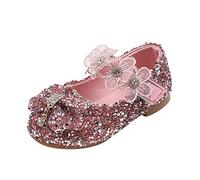 Zapatos de baile para niñas con perlas brillantes efecto brillante para pequeñas princesas, Rosa., 22 EU