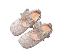 Zapatos de baile para niñas con perlas de diamantes de imitación adornos brillantes elegantes zapatos infantiles para pequeñas princesas, dorado, 31 EU