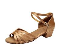 Zapatos De Baile Tango Mujeres Confort Tacones Altos Zapatos Danza Tango Salón Bals De Caminar Deportivo Cerrado De Punta Latina Sandalias Señoras Latina Salsa Tango Vals Bachata Sandale, caqui, 39 EU