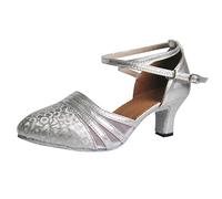 Zapatos de baile transpirables tacones altos al aire libre mujer tacones altos plataforma bombas mujer zapatos rojos sexy negro Stiletto zapatos de novia, plata, 39 EU