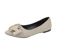 Zapatos de ballerinas para mujer, zapatos de punta fina, elegantes, sexy, zapatos de noche, planos, mocasines de ante con suela suave, ligeros, cómodos, zapatos para caminar sin cordones, zapatos de