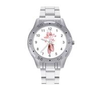 Zapatos de ballet con flores, reloj de negocios para hombre, relojes de pulsera de acero inoxidable, relojes personalizados para mujer