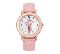Zapatos de ballet con flores, reloj personalizado para mujer, correa suave, regalos para cumpleaños, día de San Valentín