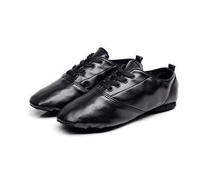 Zapatos de Ballet de Jazz con Cordones, Zapatillas Danza PU Cuero Comodos Adultos Zapatillas Baile Moderno Salon Jazz Gimnasia para Mujer Negro 40