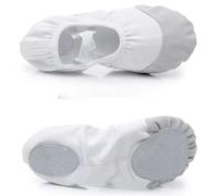 Zapatos de ballet for adultos y niños, tela elástica con suela dividida, cómodos for entrenamiento danza folclórica, gimnasio, yoga baile Para Práctica o Presentación de Danza(White leather head,40)