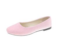 Zapatos de ballet para mujer, portátiles, clásicos, redondos, sin cordones, elegantes, para oficina, trabajo, verano, elegantes, zapatos planos de ballet, Pink, 37 EU