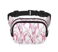 Zapatos de ballet rosas con estampado elegante y práctico, ajustable, perfecto para viajes y actividades al aire libre, Black, Talla única