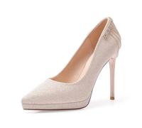 Zapatos De Boda For Mujer, De Moda, Con Punta Puntiaguda Y Tacones Altos, For Dama De Honor, For Novia, Sexys, For Fiesta De Noche.(Gold,39 EU)
