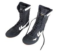 Zapatos de boxeo de caña alta para entrenamiento, botas largas, zapatos de boxeo, tenis de entrenamiento de competición, para hombre, talla 9, Black, 8.5 UK XX-Narrow