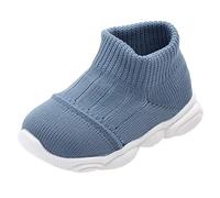Zapatos de calcetines para aprender a andar para bebé, malla transpirable, zapatos para gatear para niños y niñas, antideslizantes, ligeros, zapatos descalzos de un solo color, zapatillas de piso alto