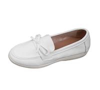 Zapatos de caminar para mujer con lazo, punta redonda, zapatos de ballet de ante de suela plana, zapatos deportivos cómodos de un solo color, zapatos de barco, mocasines antideslizantes ligeros