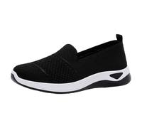 Zapatos de caminar para mujer, sin cordones, para el tiempo libre, con malla, ortopédicos, para verano, espuma viscoelástica, para enfermeras, antideslizantes, transpirables, ligeros, Negro , 40 EU