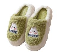 Zapatos de casa para mujer, cálidos, con forro polar, suela antideslizante, cómodas y ligeras, bonitas pantuflas para el hogar, parte inferior gruesa, cálidas, zapatos de luna para interiores y baños
