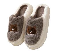 Zapatos de casa para mujer, cálidos, con forro polar, suela antideslizante, cómodas y ligeras, bonitas pantuflas para el hogar, parte inferior gruesa, cálidas, zapatos de luna para interiores y baños