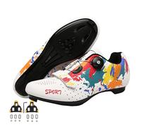 Zapatos de Ciclismo para Hombre Mujer, Bicicleta de Carretera MTB Zapatillas de Ciclismo Unisex Adulto compatibles con Pedal SPD-SL e instalación Compatible SPD/Look KEO Cleats 37