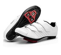 Zapatos de ciclismo Peloton para hombre con tacos Delta Look - Compatible con clips Peloton SPD - Spin Indoor Road Racing Bike Shoes para hombres y mujeres, Blanco, 8.5 Women/7 Men