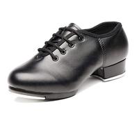 Zapatos de claqué con Cordones de Cuero sintético y Suela Dividida para Mujer y Hombre. (Black, 37)