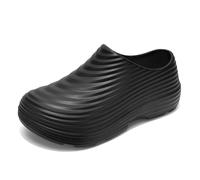 Zapatos de cocina para hombre, antideslizantes, resistentes al agua, resistentes al aceite, de trabajo, antideslizantes, de un solo color, zapatillas de trabajo, pantuflas informales con suela