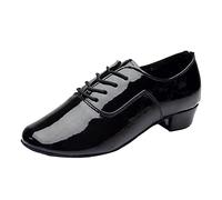 Zapatos de cordones para hombre de un solo color para bailar, danza moderna, bailar latín, zapatos de fitness para hombre, Negro , 43 EU
