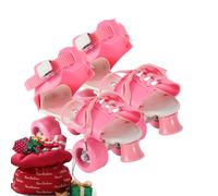 Zapatos de Cuatro Ruedas Ajustables para Patinaje de 4 Ruedas, diseño de Doble, no es Necesario quitarse los Zapatos, Equipo de diversión al Aire Libre niños, Adolescentes y