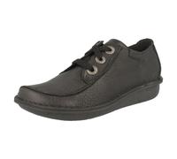 Clarks Funny Dream, Zapatos de Cordones Derby para Mujer, Negro (Black Leather), 43 EU