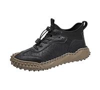Zapatos de cuero para hombre, de ajuste ancho, zapatos para caminar, con cordones, antideslizantes, gruesos, antideslizantes, a la moda, para senderismo, tenis casuales duraderos para acampar al aire